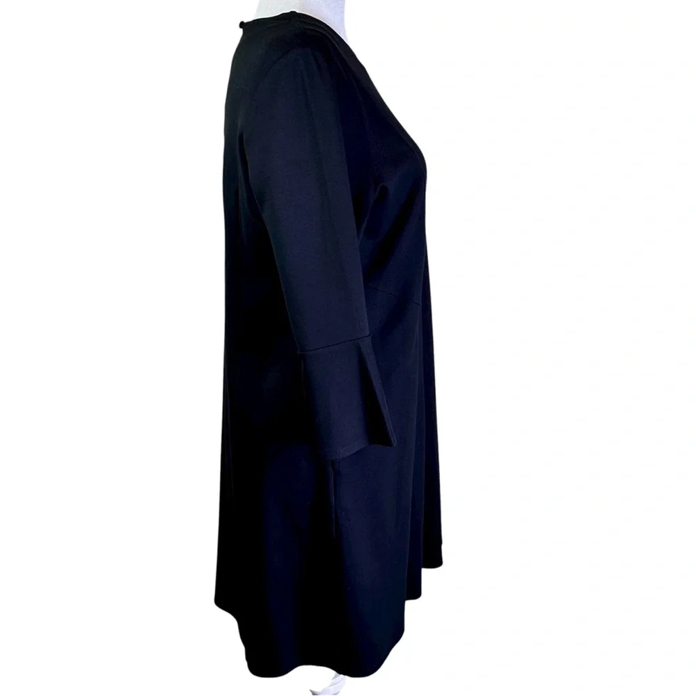 J. Jill Black Ponte 3/4 Sleeve Dress Size L Petite - Picture 7 of 12